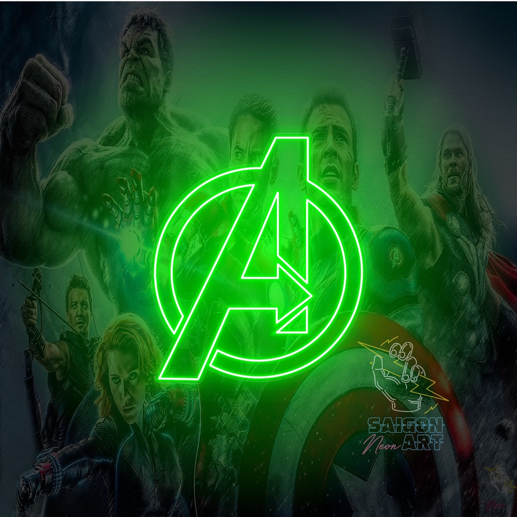 Đèn trang trí led neon sign hình BIỂU TƯỢNG AVENGERS