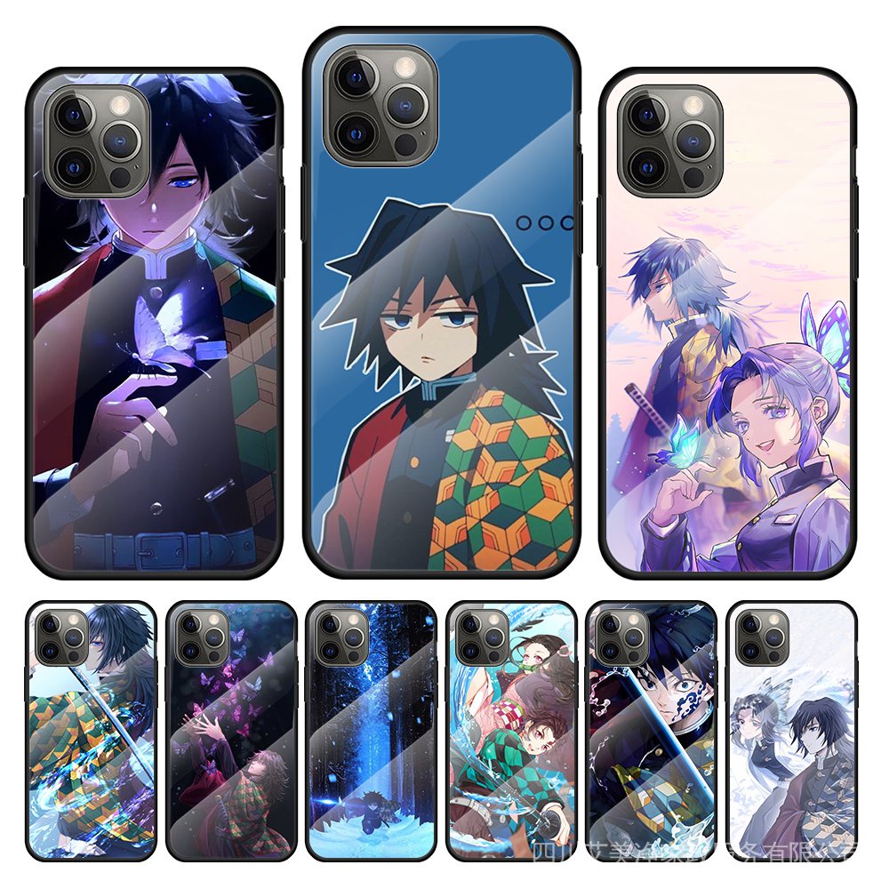 Ốp Điện Thoại Kính Cường Lực In Hình Anime Demon Slayer Tomioka Giyuu Cho IPhone 12 Mini 11 Pro XS MAX XR X 8 7 6S 6 Plus