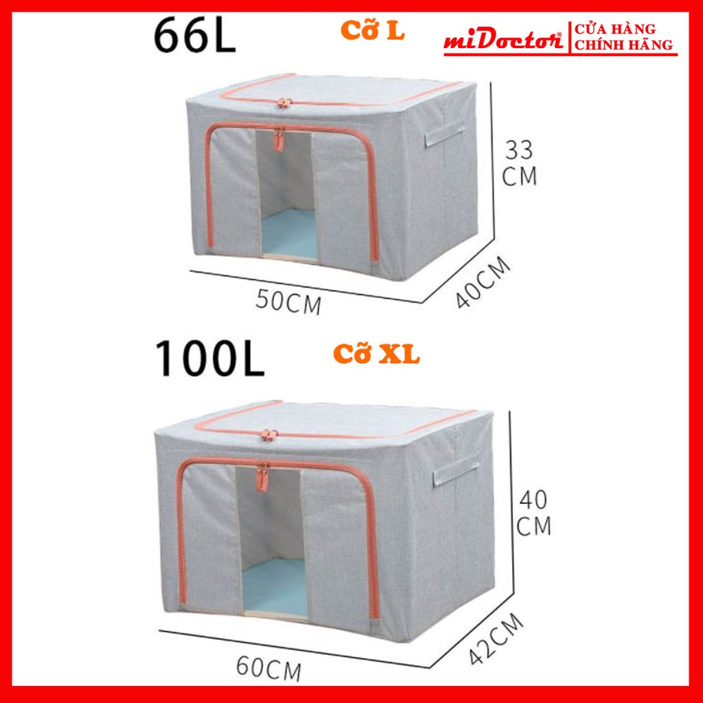 Túi Đựng Chăn Màn Khung Sắt Nhật Bản miDoctor Kích Thước Cỡ Đại XL 60 x 42 x 40cm