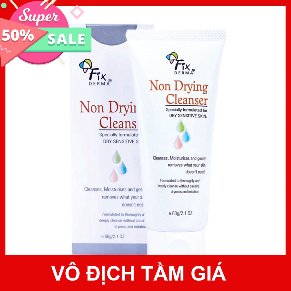 [CHÍNH HÃNG] Fixderma Sữa Rửa Mặt Cho Da Khô – Nhạy Cảm Non Drying Cleanser 60g