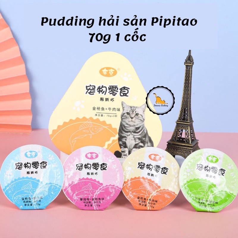 PUDDING HẢI SẢN CHO MÈO PIPITAO 4 VỊ 25G