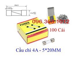 Hộp 100 Cầu chì 4A 5x20mm Cầu chì thủy tinh
