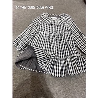 váy kẻ ô zara bé gái