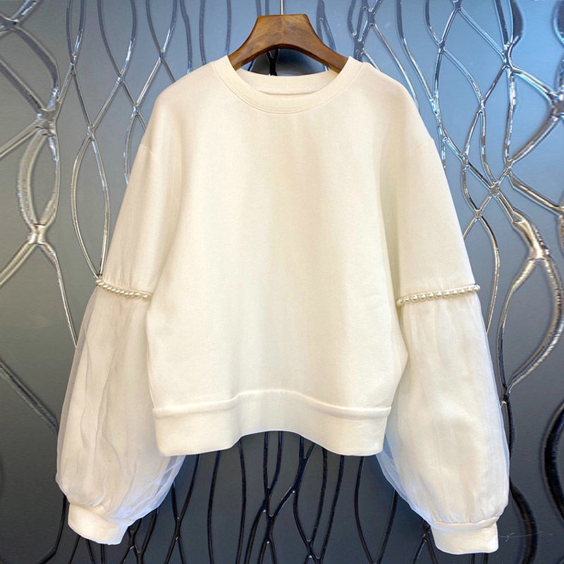 Áo Nỉ Cotton Dáng Rộng Phong Cách Hàn Quốc Thời Trang Xuân Thu Mới Cho Nữ