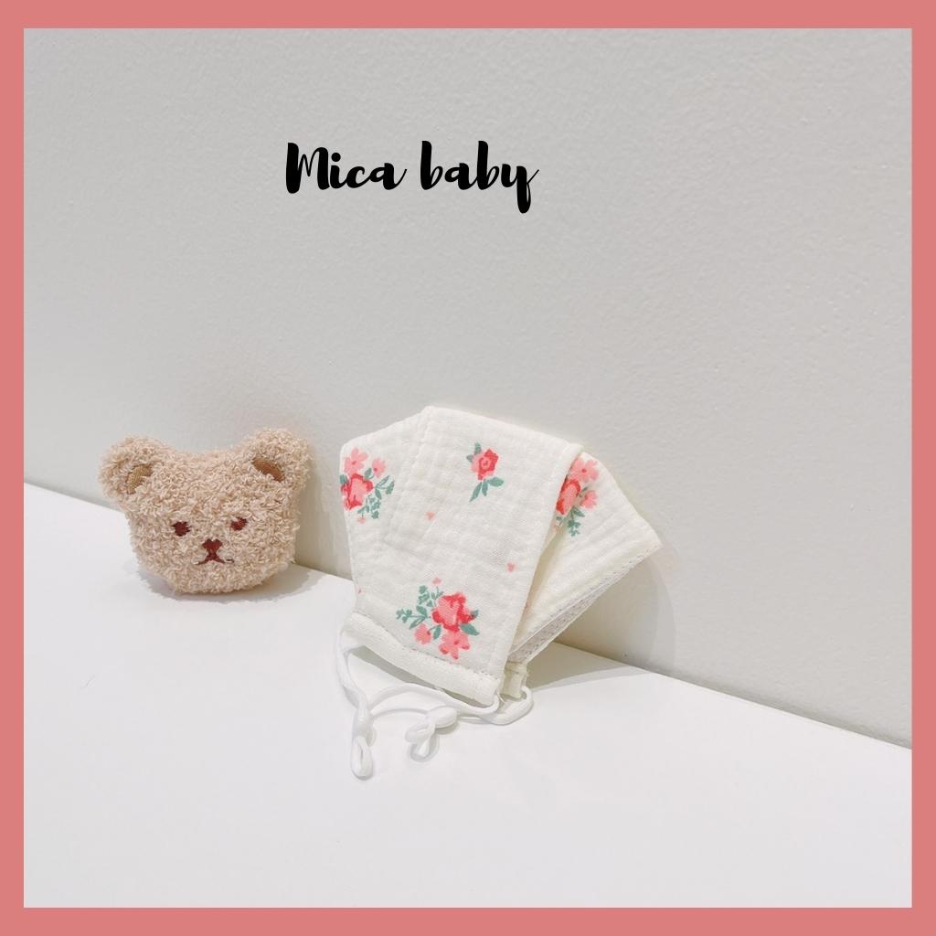 Khẩu trang vải xô Muslin 3 lớp 4d cho bé từ 0-4 tuổi Mica baby M03