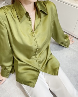 ÁO SƠ MI LỤA NÚT BỌC - Kate shirt