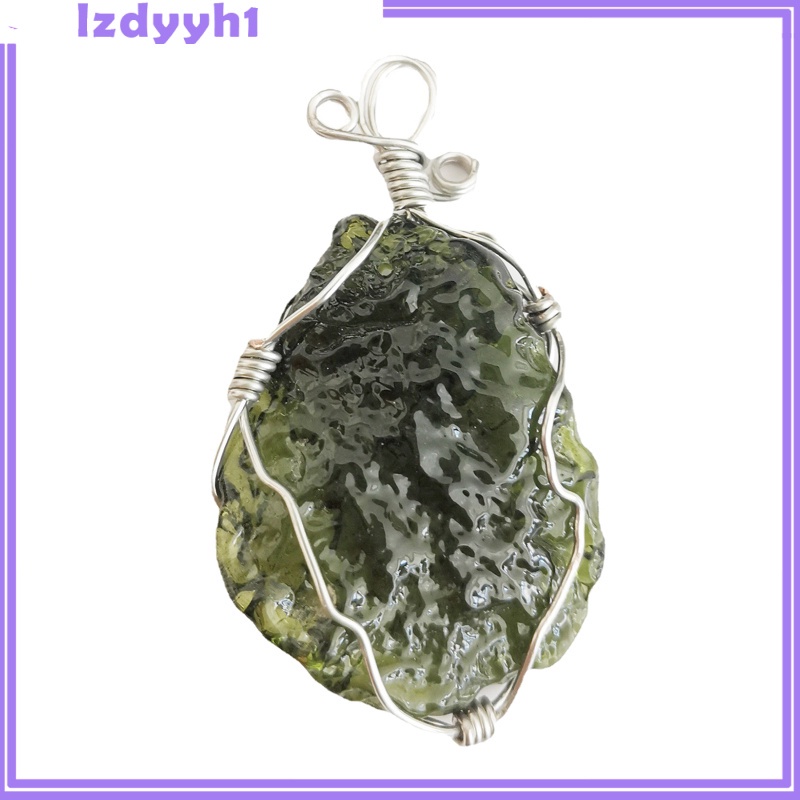 JoyDIY  Crystal Irregular Moldavite Pendant Natural Energy Stone for Women Girls