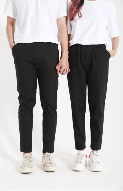 Quần khaki unisex form suông Hàn Quốc chất co giãn