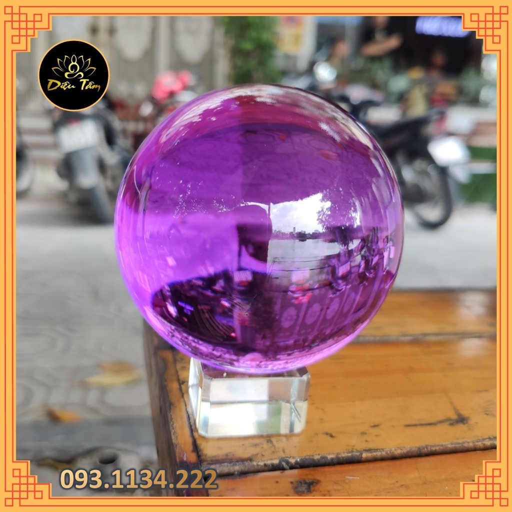QUẢ CẦU PHONG THỦY PHA LÊ 8CM CẦU ĐỂ BÀN
