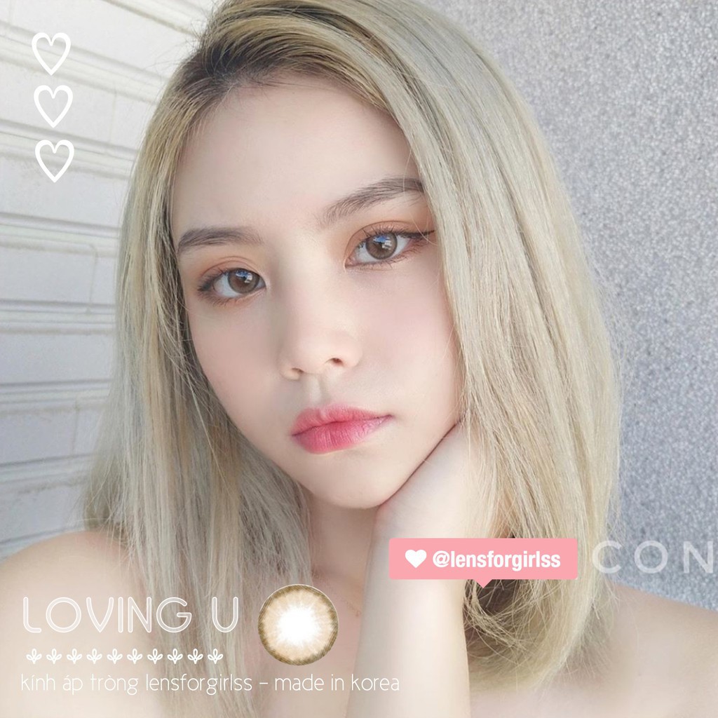 kính áp tròng cận <Hàng mới về> Kính áp tròng LOVING U BROWN của Olens (Hsd 3-6 tháng)