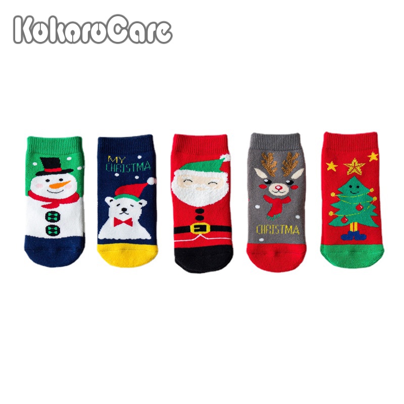 Bộ 5 đôi vớ KOKOROCARE FY-01 dày dặn ống cao thời trang cho trẻ size S/M/L 1-8 tuổi