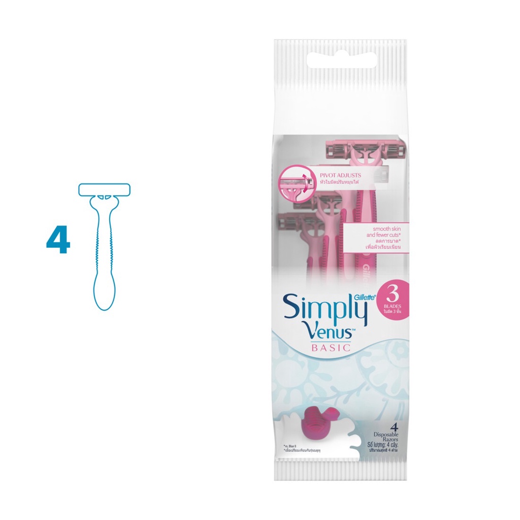 Dao cạo nữ GILLETTE Venus Simply Basic cán 2 và cán 4
