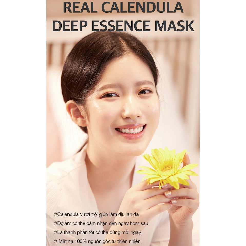 Mặt nạ giấy Aprilskin Real Calendula Deep Essence mask 20g