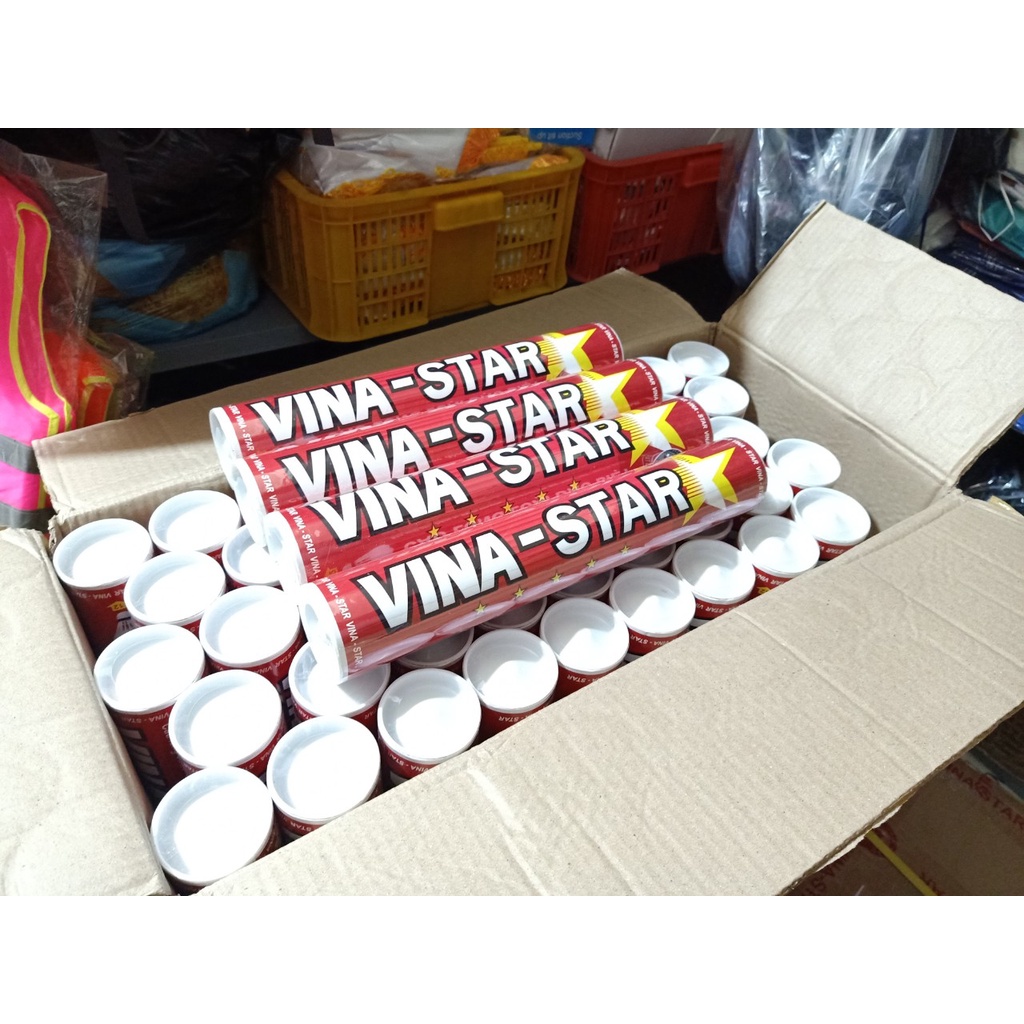 QUẢ CẦU LÔNG Hộp cầu lông vina stars ĐỎ ( hộp 12 trái) hàng chính hãng