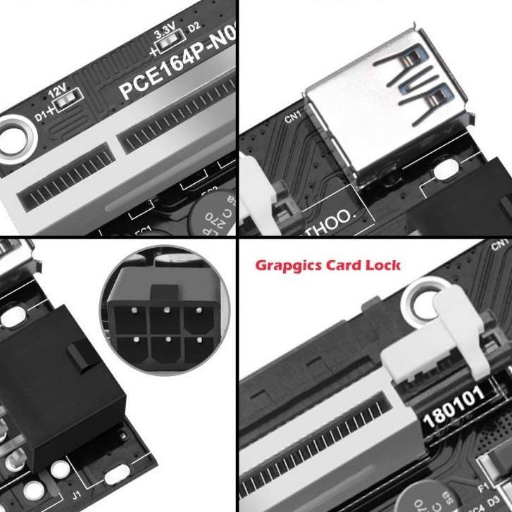 Bộ chuyển đổi trực tiếp 009s ver009s plus 8 Pin PCI USB 1X sang 16X 6Pin PCI | BigBuy360 - bigbuy360.vn