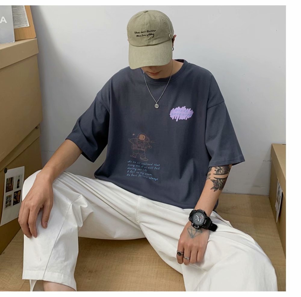 Áo Thun Nam Tay Ngắn In Hình Cá Tính Size M-5Xl