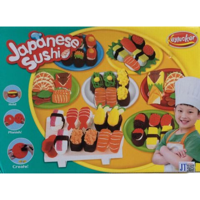 Hộp đồ chơi đất sét làm sushi cho bé