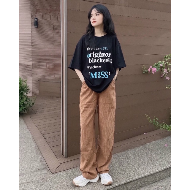 Áo Thun Unisex MISS Form Rộng Tay Lỡ Vải Tici Unisex