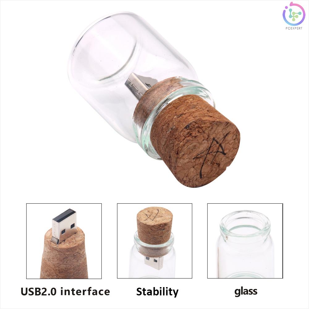 Drift Bottle Style Pendrive 8G Wishing floating bottles USB Flash Drive Plug Wood Flash Memory Stick U Disk for PC