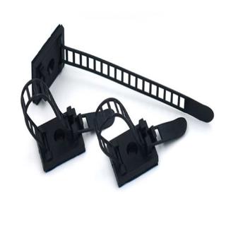 20pcs Black Sticky Adjustable Wire Ties Cable Clips Clip Plastic