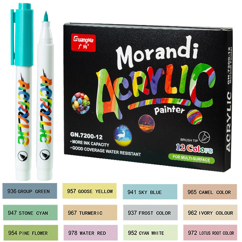 Set 1 / 24 / 36 Bút Lông Màu Acrylic Dành Cho Vẽ Thẻ
