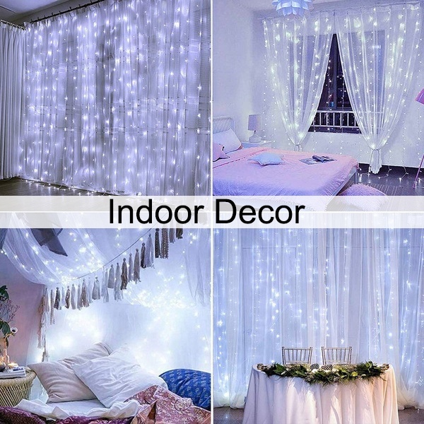 Dây Đèn LED 300 Bóng Hình Ngôi Sao Trang Trí Rèm Cửa
