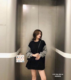 Áo nỉ váy rúm tay - HS