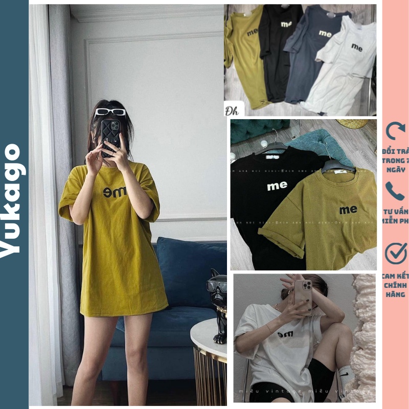 Áo thun nữ ME Quảng Châu from rộng tay ngắn phông unisex dấu quần yukago A0029