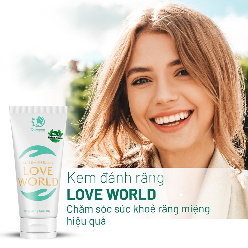 Kem Đánh Răng Chống Hôi Miệng Ê Buốt Loét Lợi Chảy Máu Chân Răng Bạc Hà Thiên Nhiên Love World Cho Trẻ Em Thơm Miệng