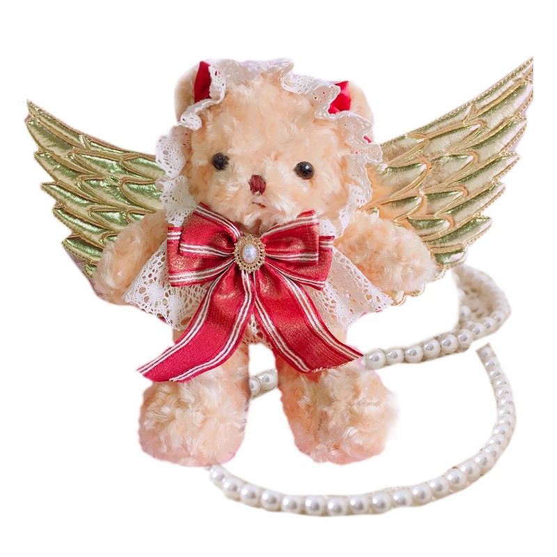 Túi Đeo Chéo Vai Hình Gấu Bông Với Đôi Cánh Thiên Thần Dành Cho Nữ