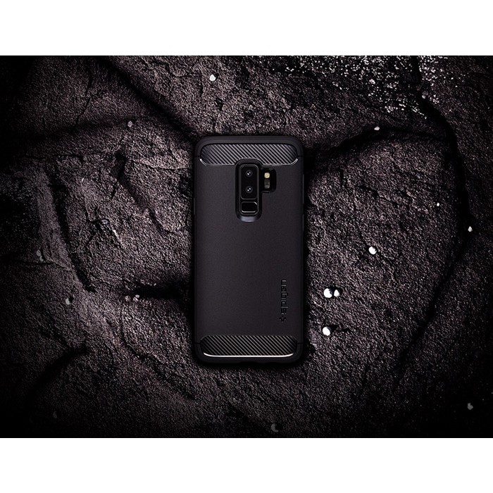 Ốp lưng Galaxy S9 Plus Spigen Rugged Armor nhựa dẻo từ USA - tặng dán lưng Carbon