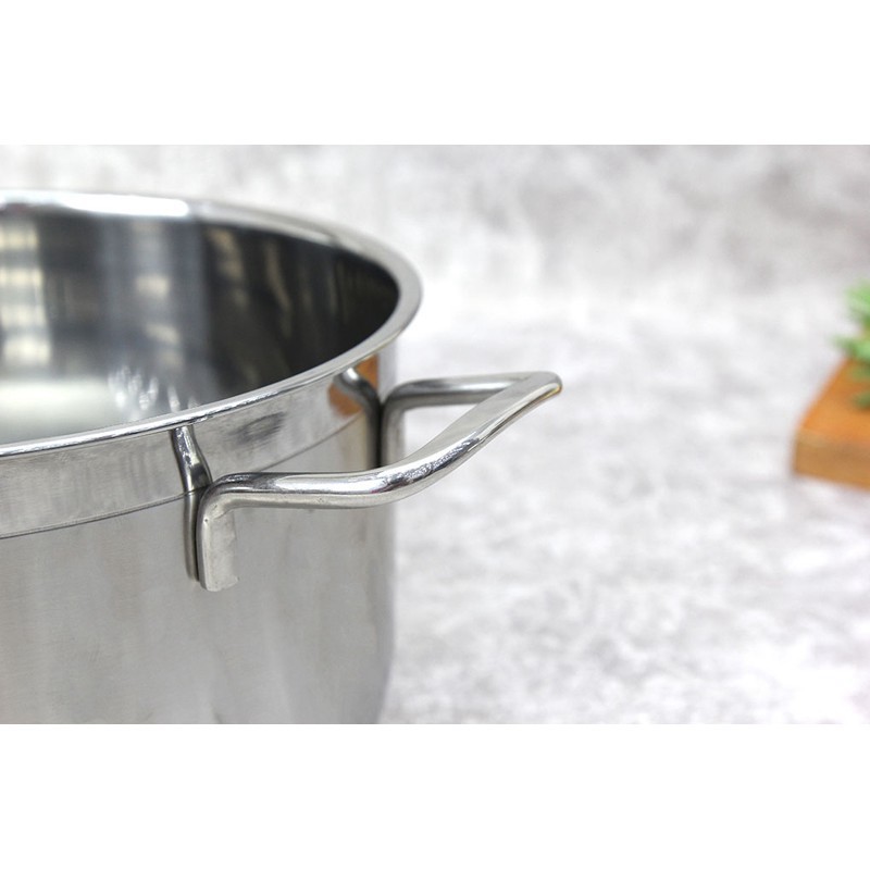 Nồi luộc gà FiveStar inox 430 nắp kính  (26cm / 28cm / 30cm / 32cm), 3 đáy dùng bếp từ, hồng ngoại , gas