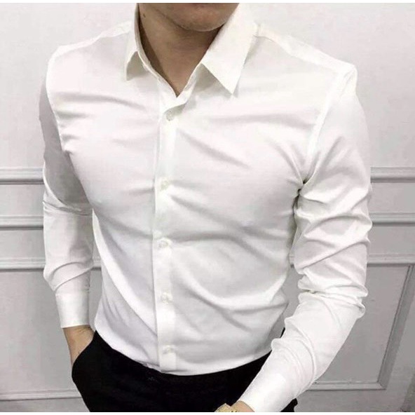 Áo sơ mi nam dài tay ZARA màu TRẮNG vải lụa cao cấp chống nhăn - ĐỈNH CAO SOÁI CA