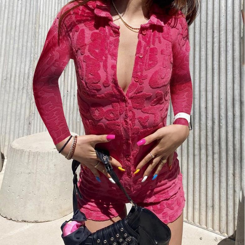 Bộ áo liền quần tay dài in chữ thời trang quyến rũ cho nữ | BigBuy360 - bigbuy360.vn