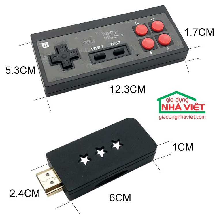 Máy chơi game HDMI tay cầm không dây 600 trò NES Y2-HD