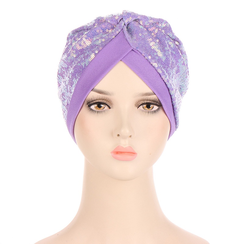 1 Mũ Turban Đính Kim Sa Màu Sắc Lấp Lánh Thời Trang Cho Nữ