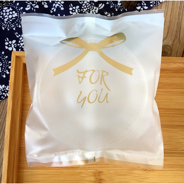 (100 túi / bich ) Túi bánh hàn miệng hinh thank you for you trái tim size 13*15cm