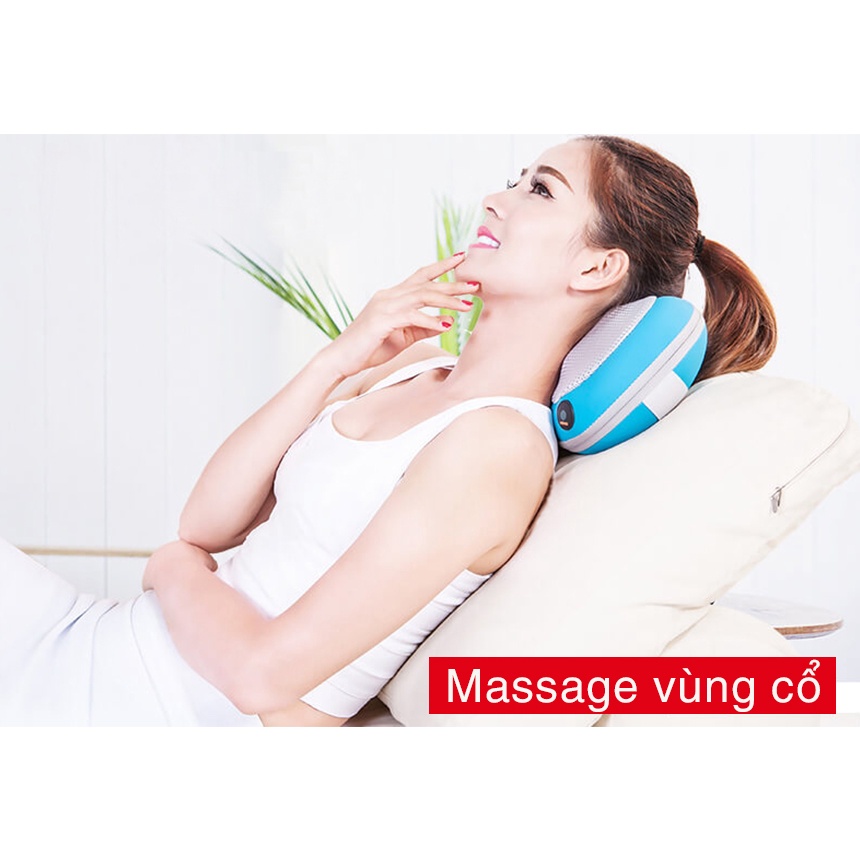Combo Gối massage OKIA eFancy Pro + Máy Massage Toàn Thân Cầm Tay OKIA eVis Mobile chính hãng MALAYSIA