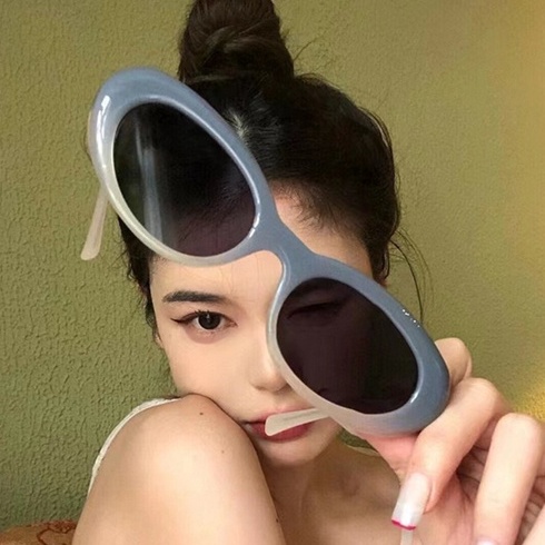 Kính Mát Gọng Nhỏ Hình oval Phong Cách hip hop Thời Trang Cho Nữ