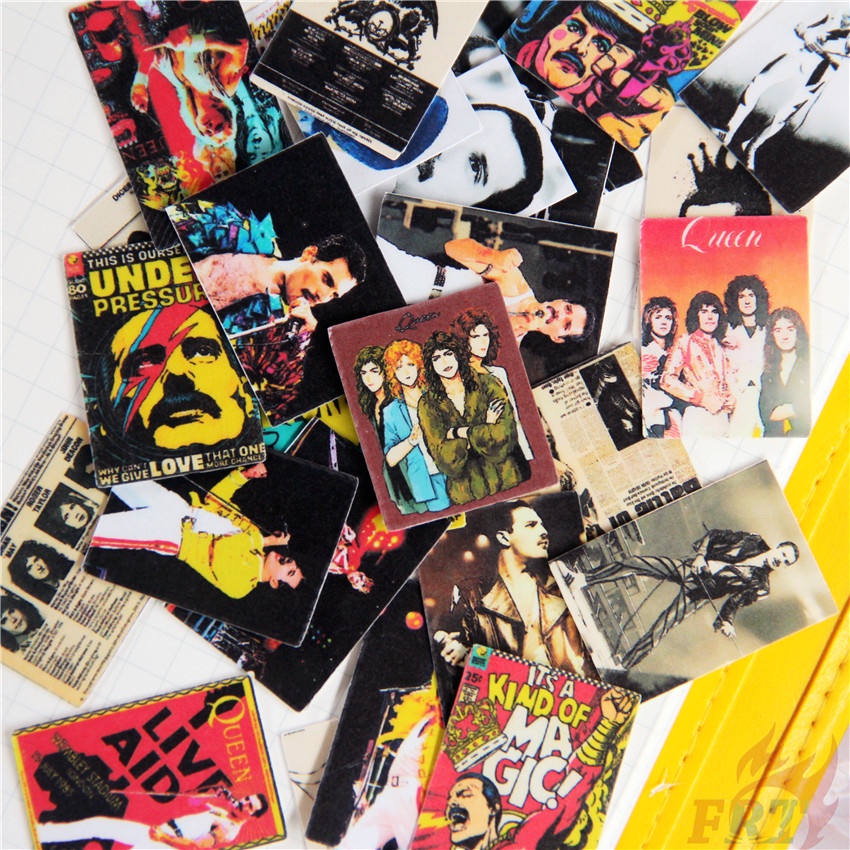 ★★★ Miếng Dán Trang Trí Mini In Hình Nhóm Nhạc Rock Q-2 ★★★ Bộ 50 Sticker Dán Trang Trí Album Thời Trang