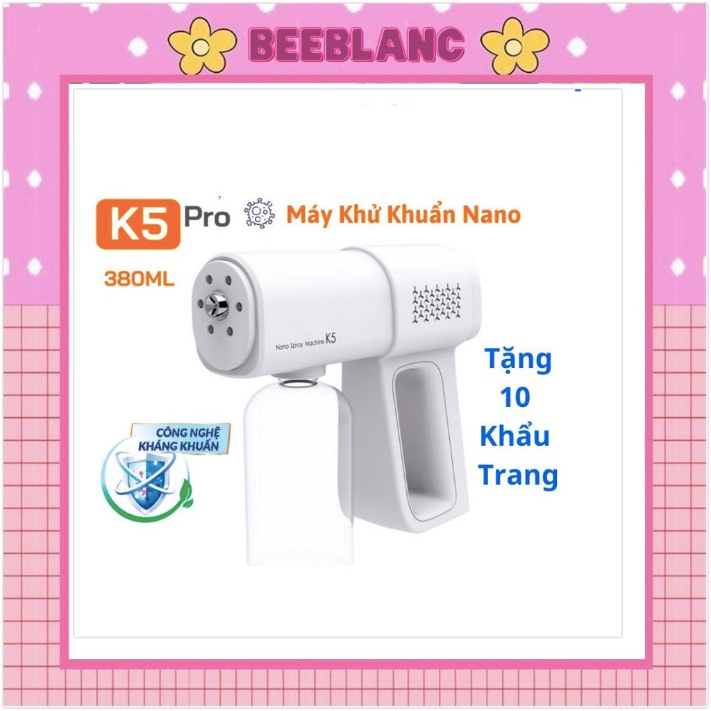 Súng phun khử khuẩn, Máy xịt khử khuẩn k5pro cầm tay cao cấp - Beeblanc