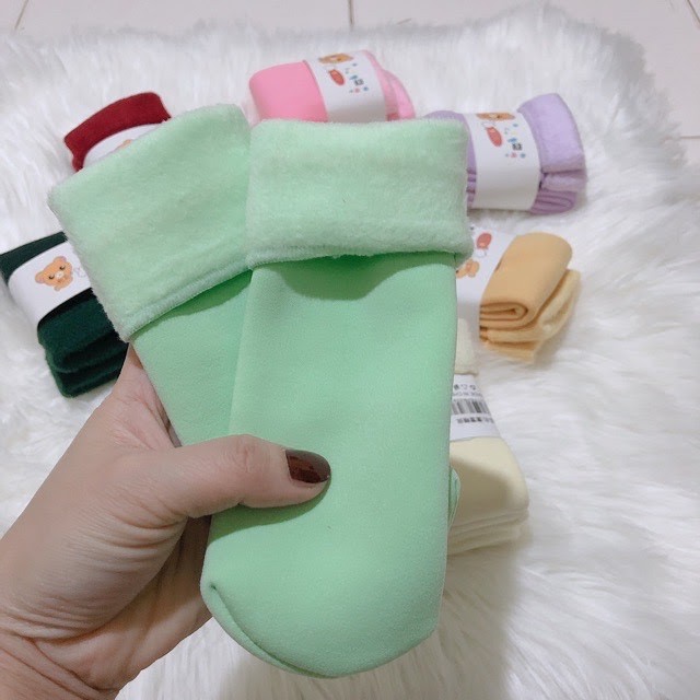 Combo 5 Đôi Tất Lót Lông Cao Cổ Giữ Nhiệt Cho Bé Yêu