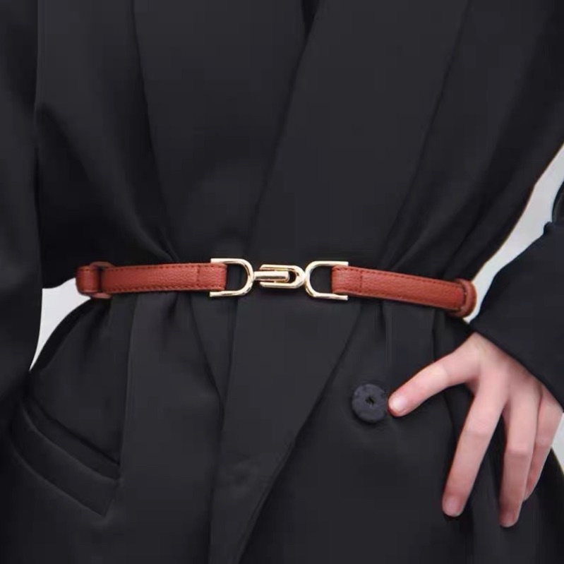 Đai váy bản nhỏ mặt vàng eo nhỏ to Lulu shop ĐV021 1.4cm thắt lưng váy áo nhỏ beo nịt váy đầm công sở đi chơi làm