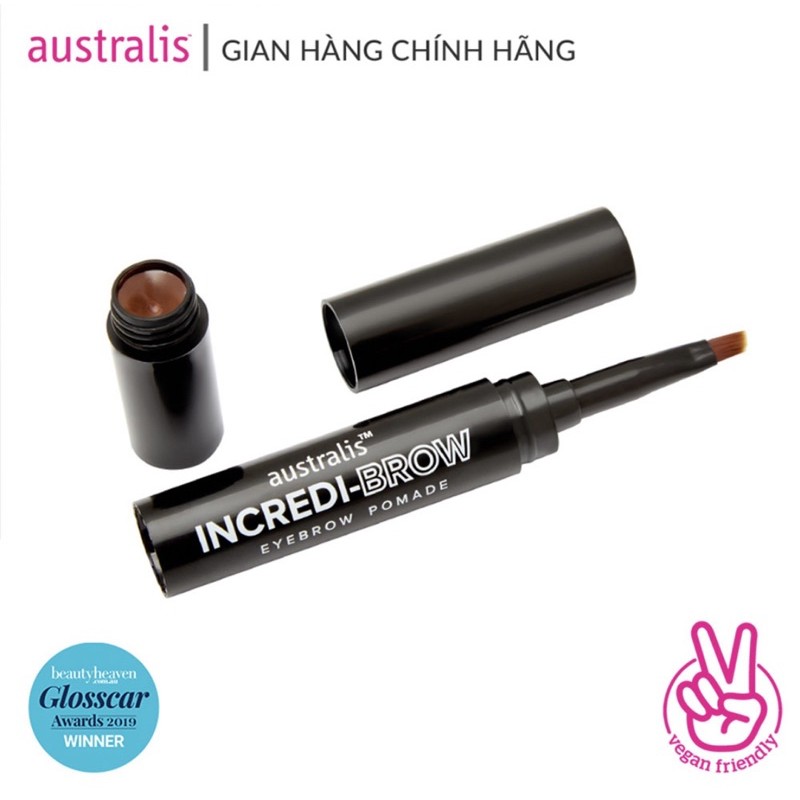 Bình Kẻ Chân Mày Dạng Kem Siêu Lì Màu Nâu Đậm Nâu Sáng Incredi Brow Eyebrow Pomade Australis