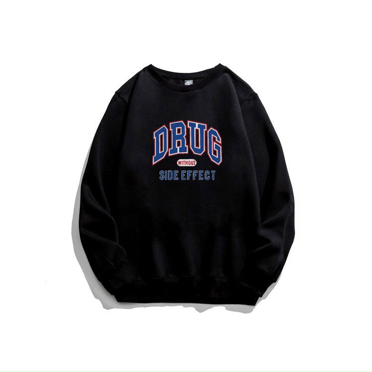 Áo nỉ sweater Hàn Quốc unisex in 5D dài tay nam nữ cao cấp, áo phông nỉ bông hoodie cổ tròn màu đen trắng xanh K134 | BigBuy360 - bigbuy360.vn