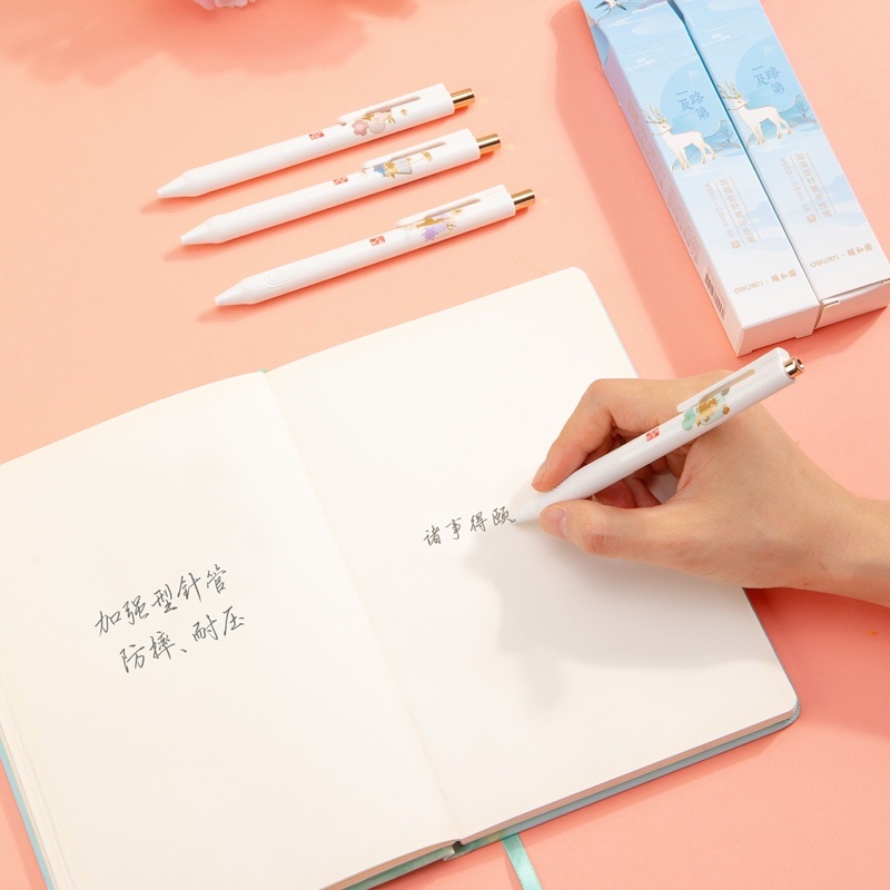 Set 4 Bút Mực Đen Ngòi 0.5MM Có Thể Thu Gọn Tiện Dụng