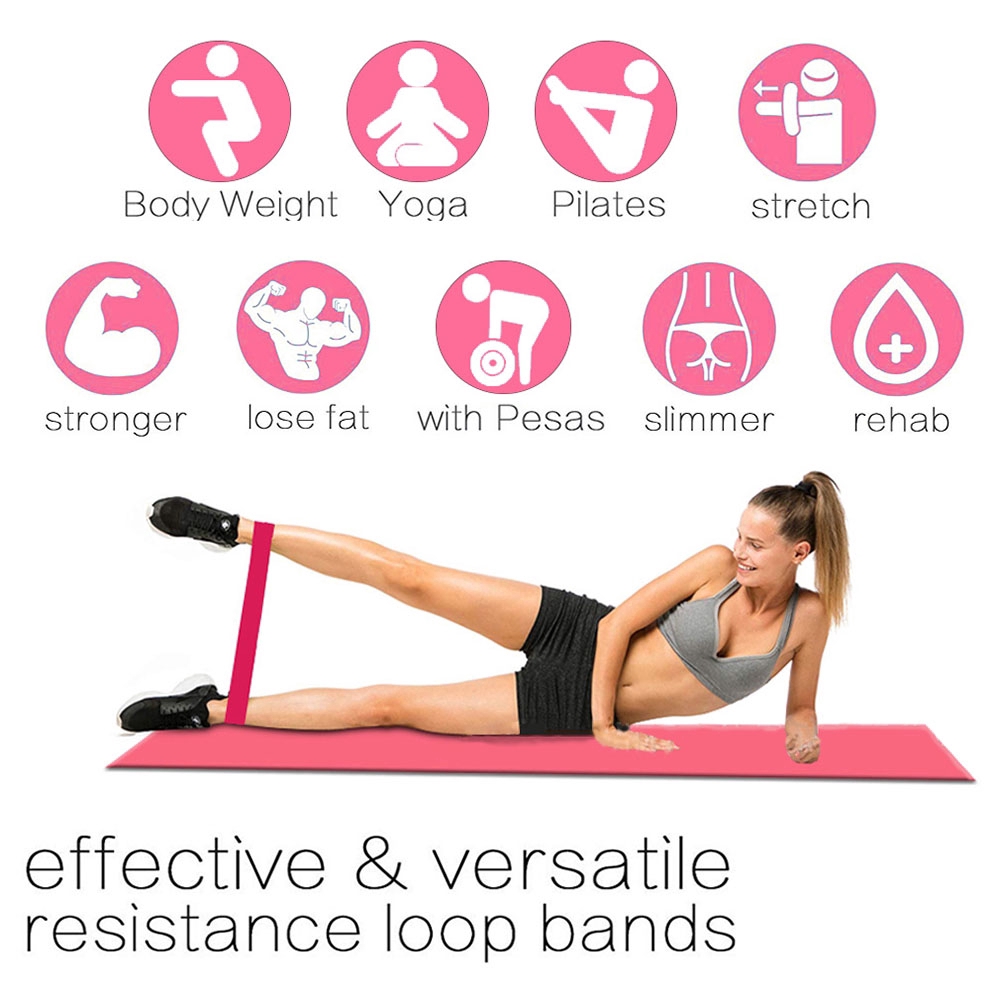 5pcs Yoga Cross Fit Rubber Resistance Bands/ Training Pull Latex Endurance Stretch Rope/ Pilates Expander Fitness Workout Equipment