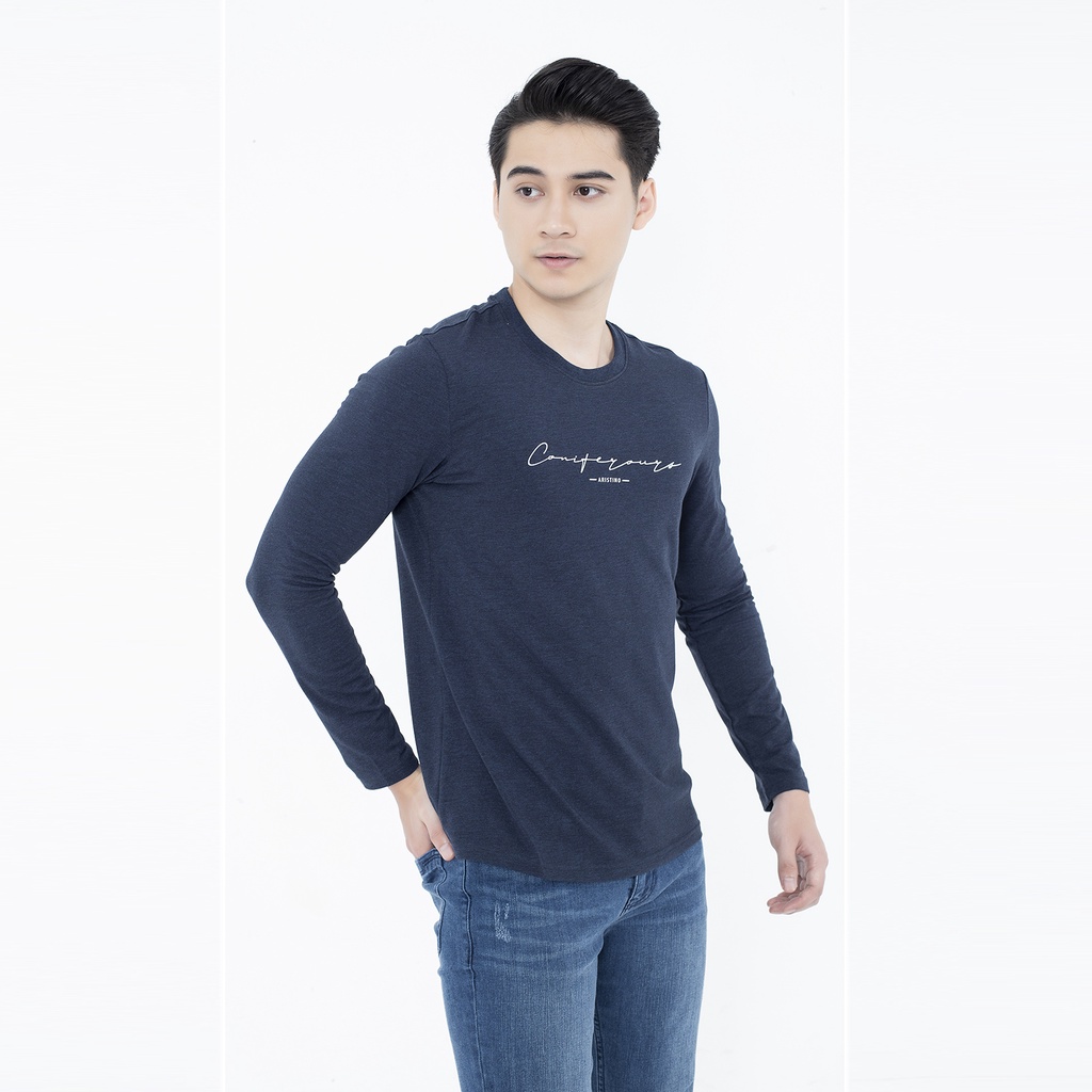 Áo thu đông  dài tay nam Aristino  cotton mềm mỏng nhẹ ALT010W1