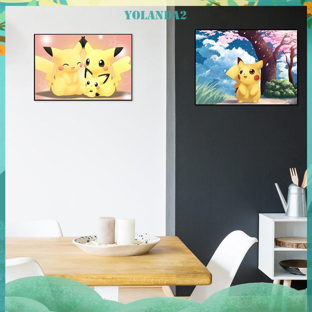 Bộ Tranh Đính Trang Trí Hình Pikachu 5d Diy