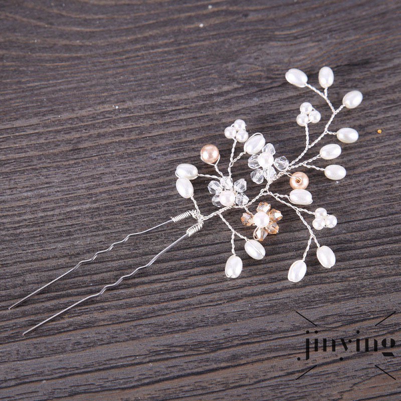 GETNOIVAS Trâm cài tóc hoa ngọc trai thanh lịch cho cô dâu